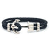 Luxury Modern Handmade Stainless Stell Men Anchor Bracelet made of Nylon in Navy Blue Color For Man