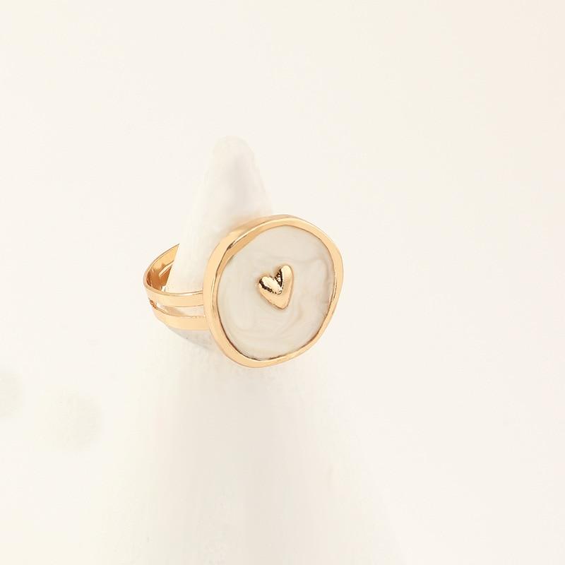 Female Jewelry Womens Fashion Wedding Alloy Drop Oil Love Moon Lightning Round Finger Rings Great  Gifts For Girls And Women