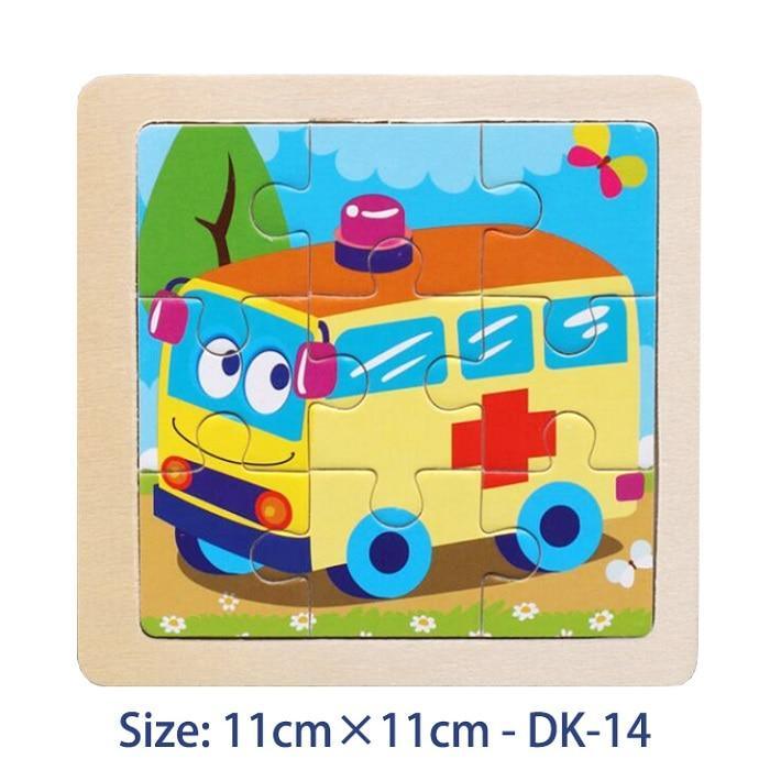 38 Style Cartoon Wooden Puzzle Children Animal/ Vehicle Toy For  2-6 Year Baby Early Educational Toys for Kids