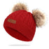 New Fashion Children Winter Hats Baby Kids Girl Solid Knitted Beanies Caps Hair thick ball And Modern Gloves