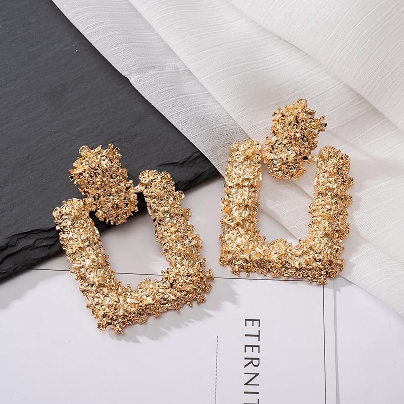 Luxury Diamond SHiny Fashion Statement Earrings Large Geometric Earrings For Women Hanging Dangle Earrings