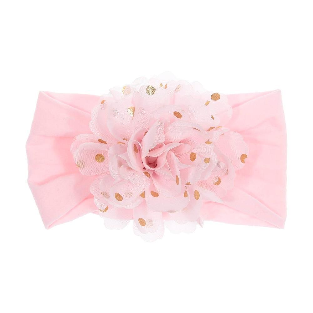 Cute 1PCS Baby Girls Lotus Flower Nylon Headband Knot Elastic Newborn Toddler Headwraps Kids Hair Accessories Gifts