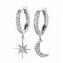 New Fashion Cute Star And Moon Earrings Top Quality Cz Crystal Charms Hoop Earrings For Women