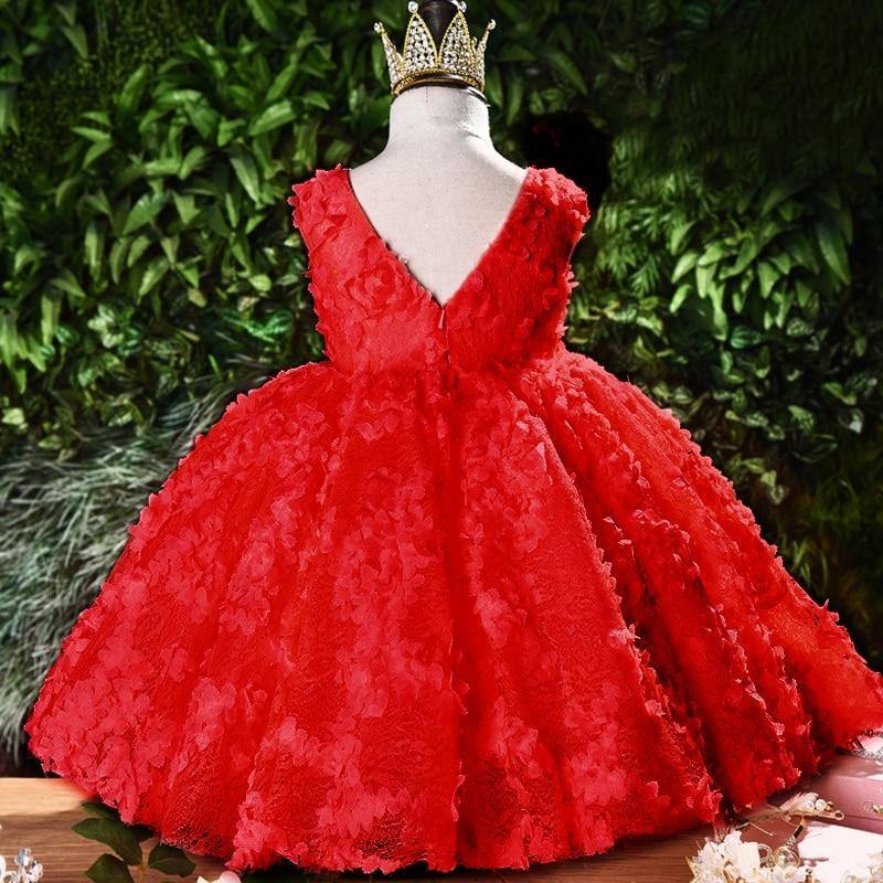 Luxury Modern Designer Toddler Baby Girl Infant Princess Lace Tutu Dress Baby Girl Wedding Dress Kids Party Dress