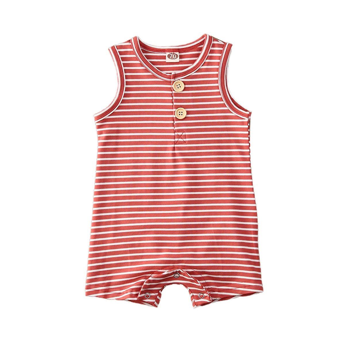 Summer Clothing Newborn Infant Baby Boy/Girl Striped Romper Sleeveless Outfit Jumpsuit Pajamas