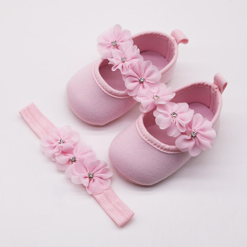 Baby First Walker Shoes Kids Girls Baby Party Ballerina Shoes Infant 3D Flower Rhinestone Shoes In Modern Design