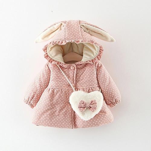 Newborn Baby Girl Clothes Floral Hooded Cotton-padded Jacket Outerwear For Girls