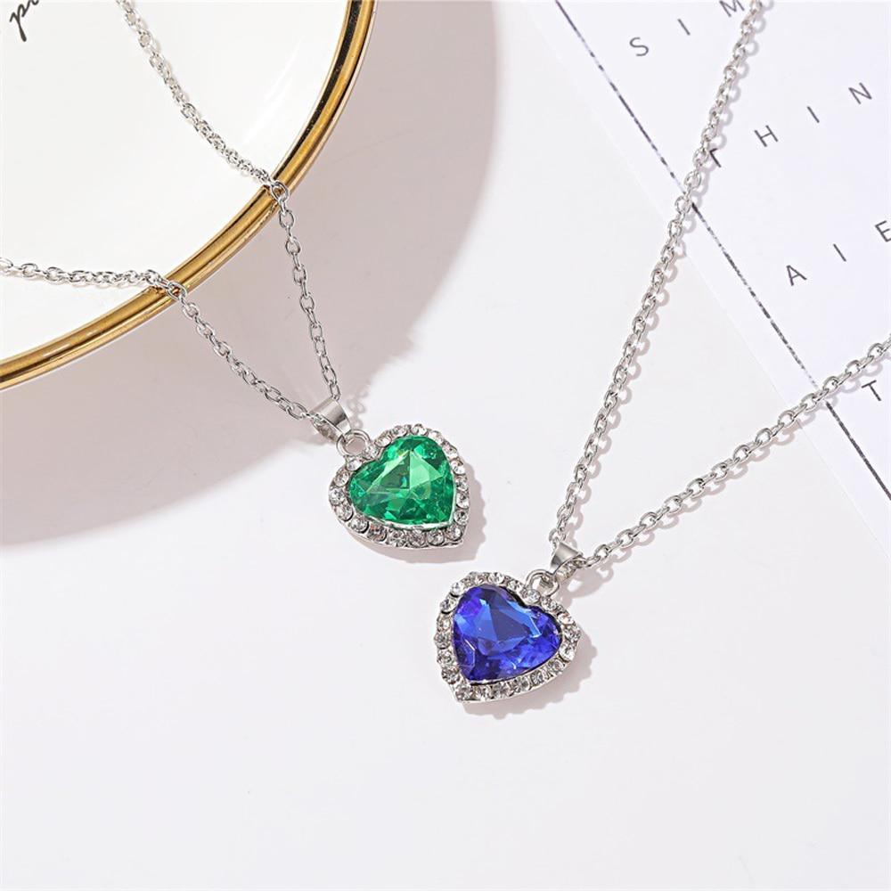 New Arrival Titanic Heart Of Ocean Blue Heart Love Forever Pendant Necklace For Women In Fashion Jewelry Gift Design