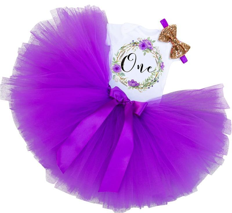 Modern Unicorn Party Girls Tutu Dress Toddler Kids Clothes Baby 1st Birthday Outfits For Girls