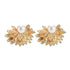 Charming Elegant Big Flowers Drop Earrings for Women Luxury Butterfly Gold Metal Pearl Stone New Leaf Jewelry