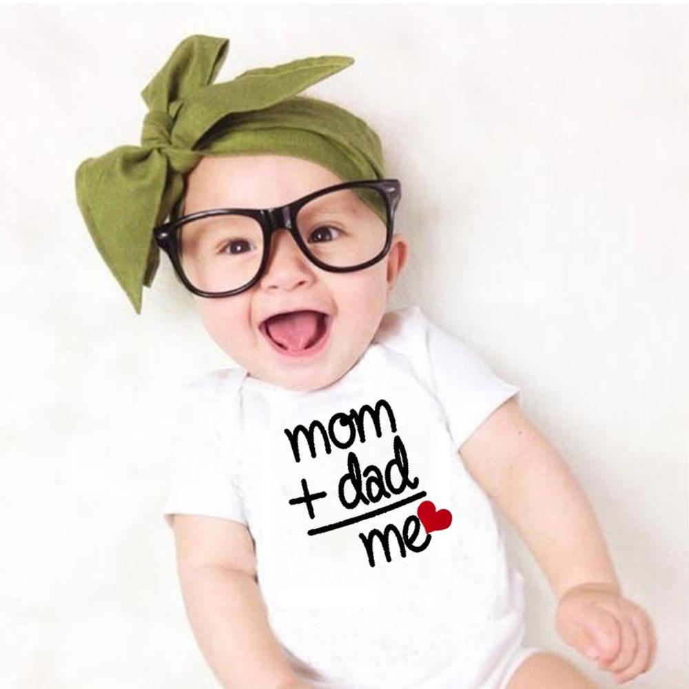 Modern Newborn Toddler Baby Boy Girl Dad +Mom Outfit Costume Romper Short Sleeve Clothes Jumpszuit for Baby Girl and Baby Boys