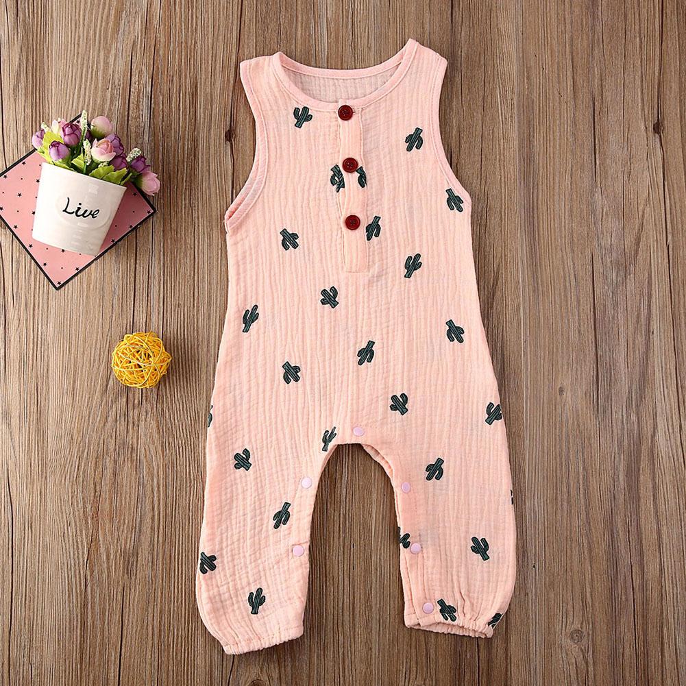 Baby Romper Sleeveless Newborn Baby Girl Boy Clothes Cactus Print Romper Jumpsuit Soft Baby Outfit One Piece Jumpsuit Pajamas