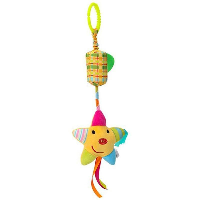 Modern Baby Development Giraffe Animal Hand Bells Rattles Handle Toys Stroller Hanging Teether Baby Toys For Kids