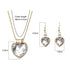 Luxury Fashion Jewelry Gold-color Romantic Austrian Crystal Heart Shape Chain Necklace and Earrings Jewelry Sets For Women