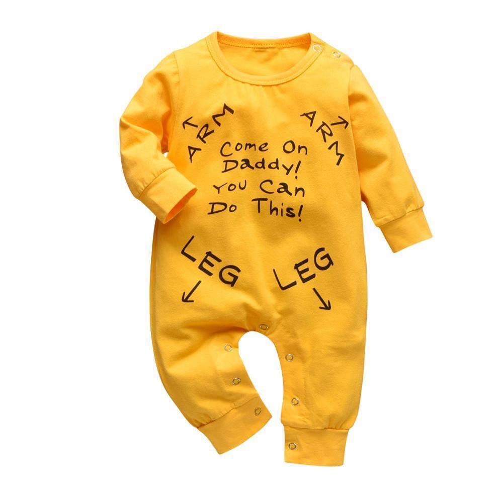 Fashion "It wasnt me " Baby Boy Girl Clothes Newborn Toddler Long-sleeved Dot jumpsuit Infant Clothing set Outfits