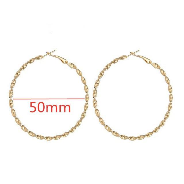 Big Circle Gold and Silver Luxury Woman 40mm 60mm 70mm 80mm Exaggerate Big Smooth Circle Hoop Earrings In Elegant Style