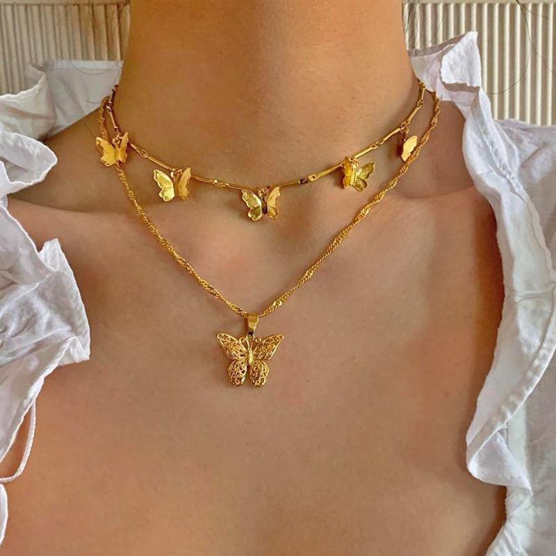 Luxury Multi Layered Gold Necklace For Women Style Perfect Gift For Girl Luxury Jewelry IN Cross Moon Star Medalon Design