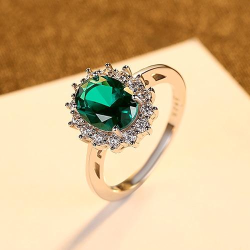 Princess Diana William Kate Sapphire Emerald Ruby Gemstone Rings for Women Wedding Engagement Jewelry 925 Sterling Silver