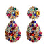 New Long Metal Hollowed-out Hanging Colorful Crystals Dangle Drop Earrings Fine Jewelry Accessories For Women