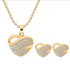 Luxury Fashion Jewelry Gold-color Romantic Austrian Crystal Heart Shape Chain Necklace and Earrings Jewelry Sets For Women