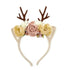 Luxury Christmas Antler Baby Girl Headbands Hair Accessories Xmas Deer Ear Flower Crown Hairband for Newborn Baby