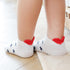 5 Pairs Cotton Mesh Cute Lovely Short Baby White Comfortable Sock With Red Heart For Girls And Boys