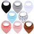 8PCS/SET Comfortable Colorful 100% Organic Cotton Adjustable Snaps Bandana Saliva Bibs For Baby Boys & Girls Kids