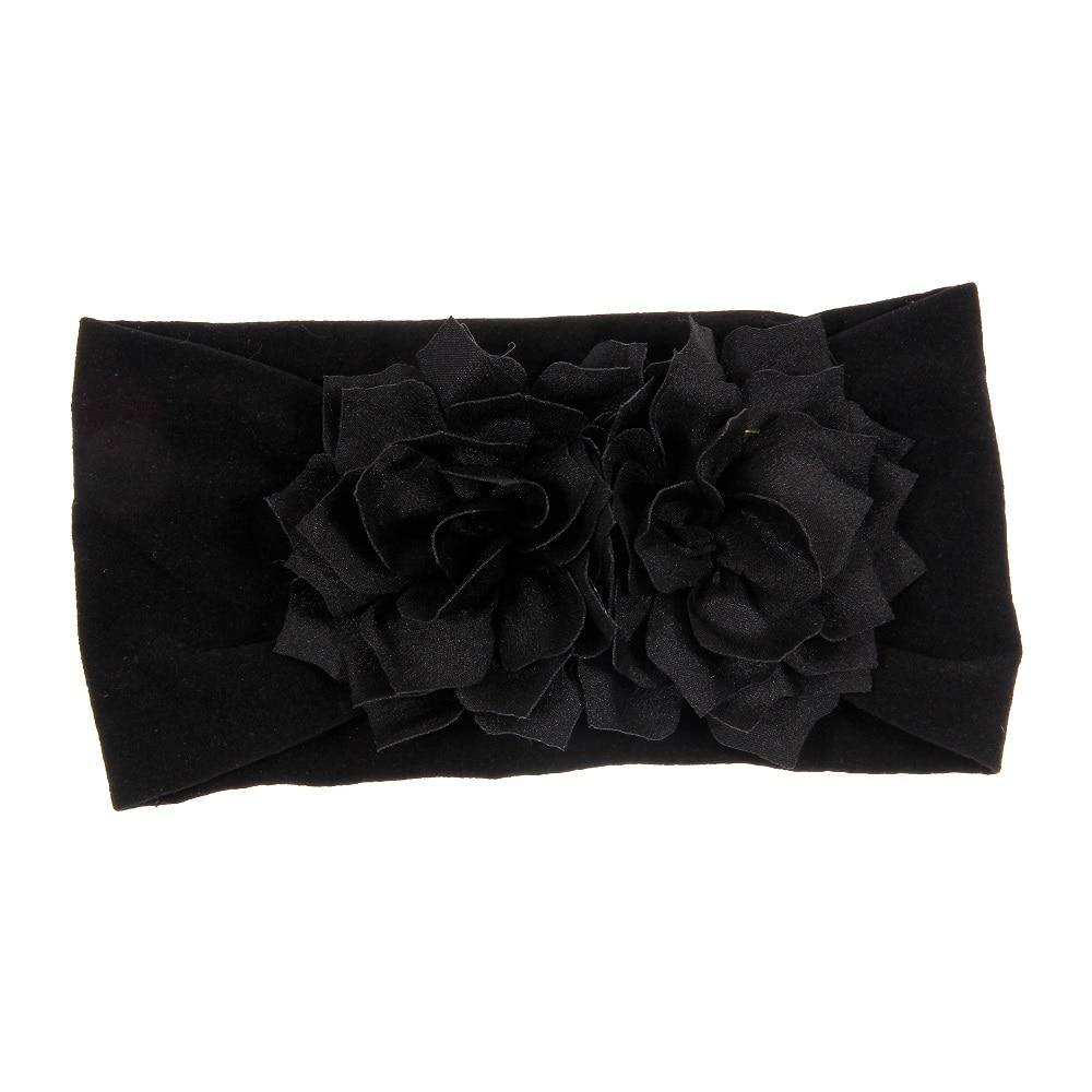 Cute 1PCS Baby Girls Lotus Flower Nylon Headband Knot Elastic Newborn Toddler Headwraps Kids Hair Accessories Gifts