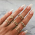 Elegant Women Fashion  Mary Geometric Amazing Flowers Leaf Premium Gold Finger Rings Boho Charm Luxury Jewelry Accessories Mother's Day Gifts