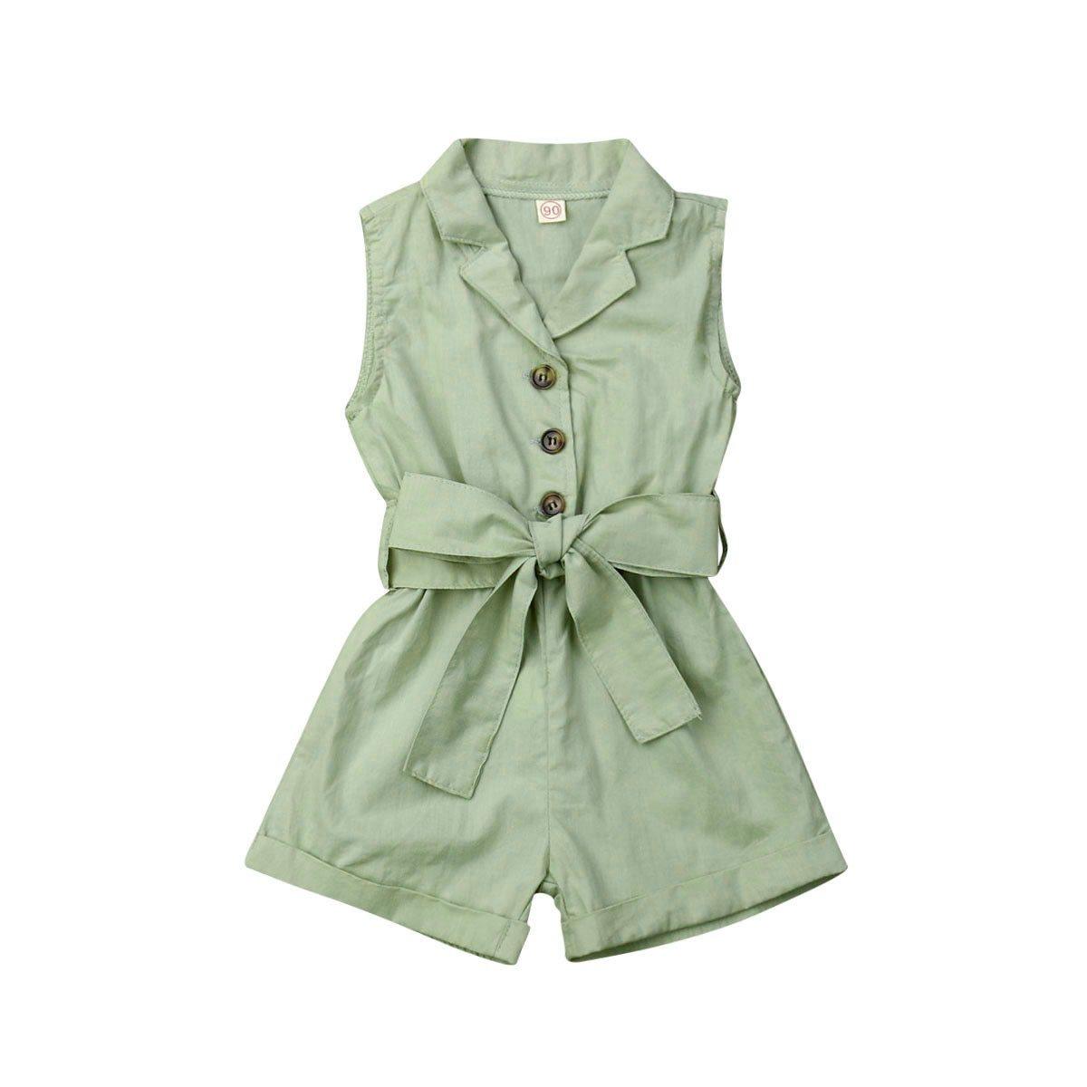 Luxury Elegant Summer Kids Girls Clothes Waistband Drawstring Romper Jumpsuit For Girls And Kids