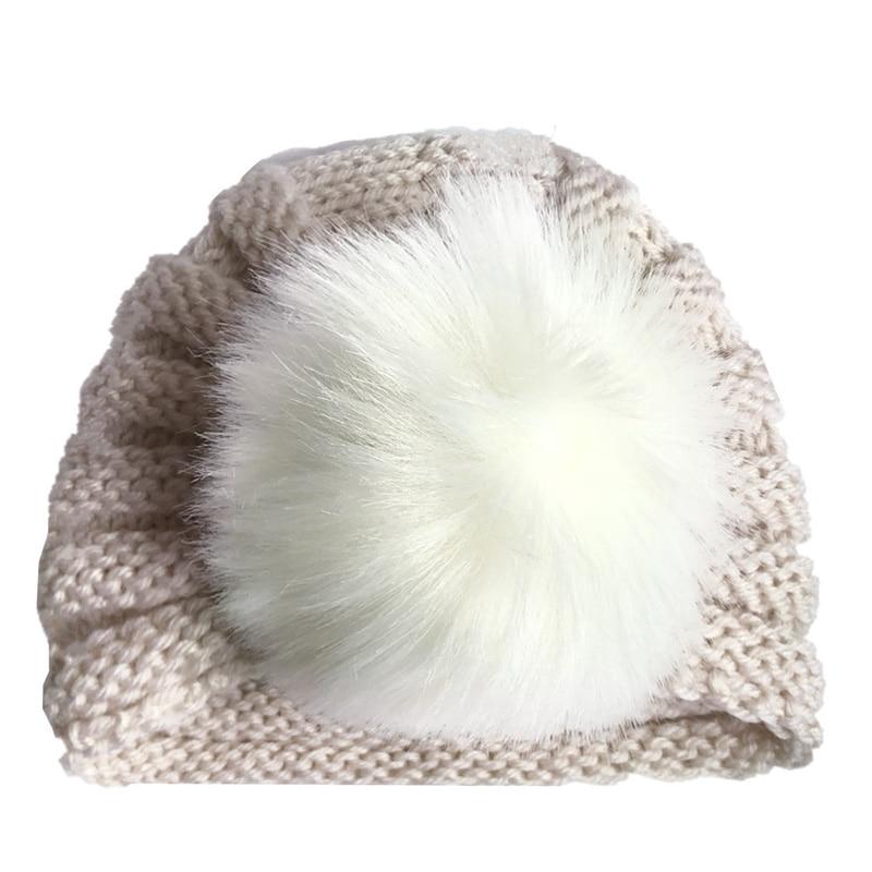 Handmade Knitted Winter Baby Hat for Girls Candy Color Enfant Baby Beanie Turban Hats Newborn Baby Cap