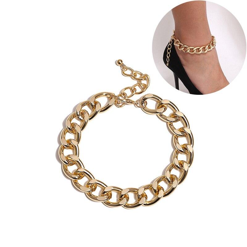 Luxury  Modern Chain Anklet Cuban for Women Thick Anklet Bracelet Leg Chain Foot Jewelry In Modern Design