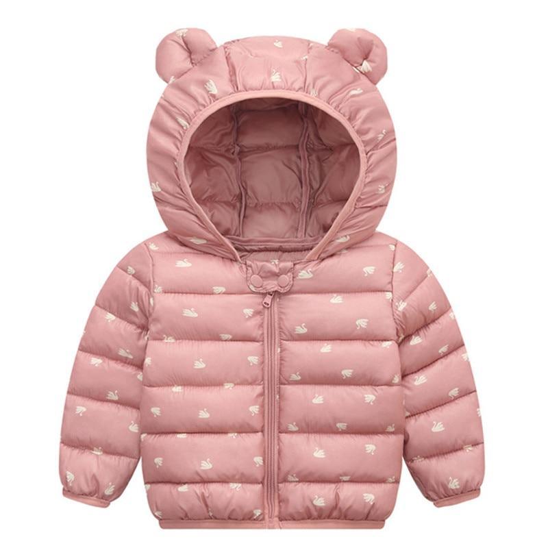 Designer Luxury Elegant New Winter Baby Outerwear Hooded Printed Cotton Padded Jacket and Coats For Babies and Girls Kids