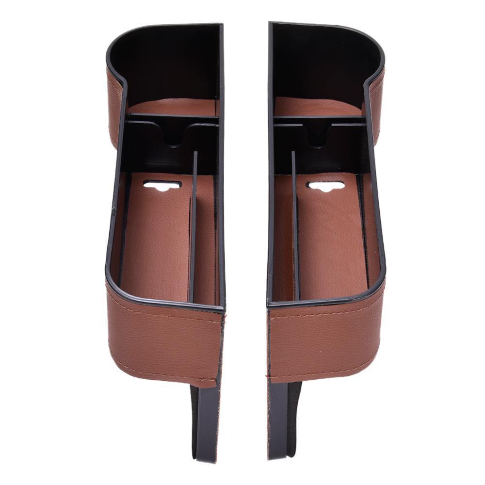 Multifunctional Car Seat Gap Storage Box Cup PU Leather Pocket Catcher Organizer Phone Bottle Cups Holder Car Accessories