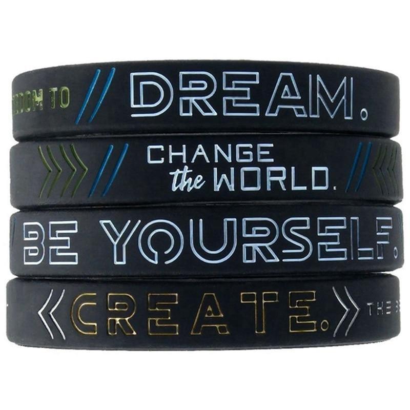 Silicone Wristband Rubber Motivation Bracelet Perfect Gift For Men Unique Jewelry Cool Style