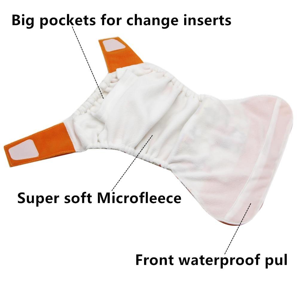 Baby Pocket Cloth Diaper Suede Cloth Inner Washable Reusable Eco-Friendly Nappies Cover Wrap In Modern Elegant Deisgn For Baby