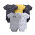 5PCS/SET Baby Bodysuit Newborn Clothes Short Sleeve Cotton Unisex Body Clothing Pajams for Kids