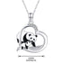 Modern Panda in Heart Statement Necklaces for Women Fashion Clear Crystal Cute Animal Necklace Wedding Jewelry Gift