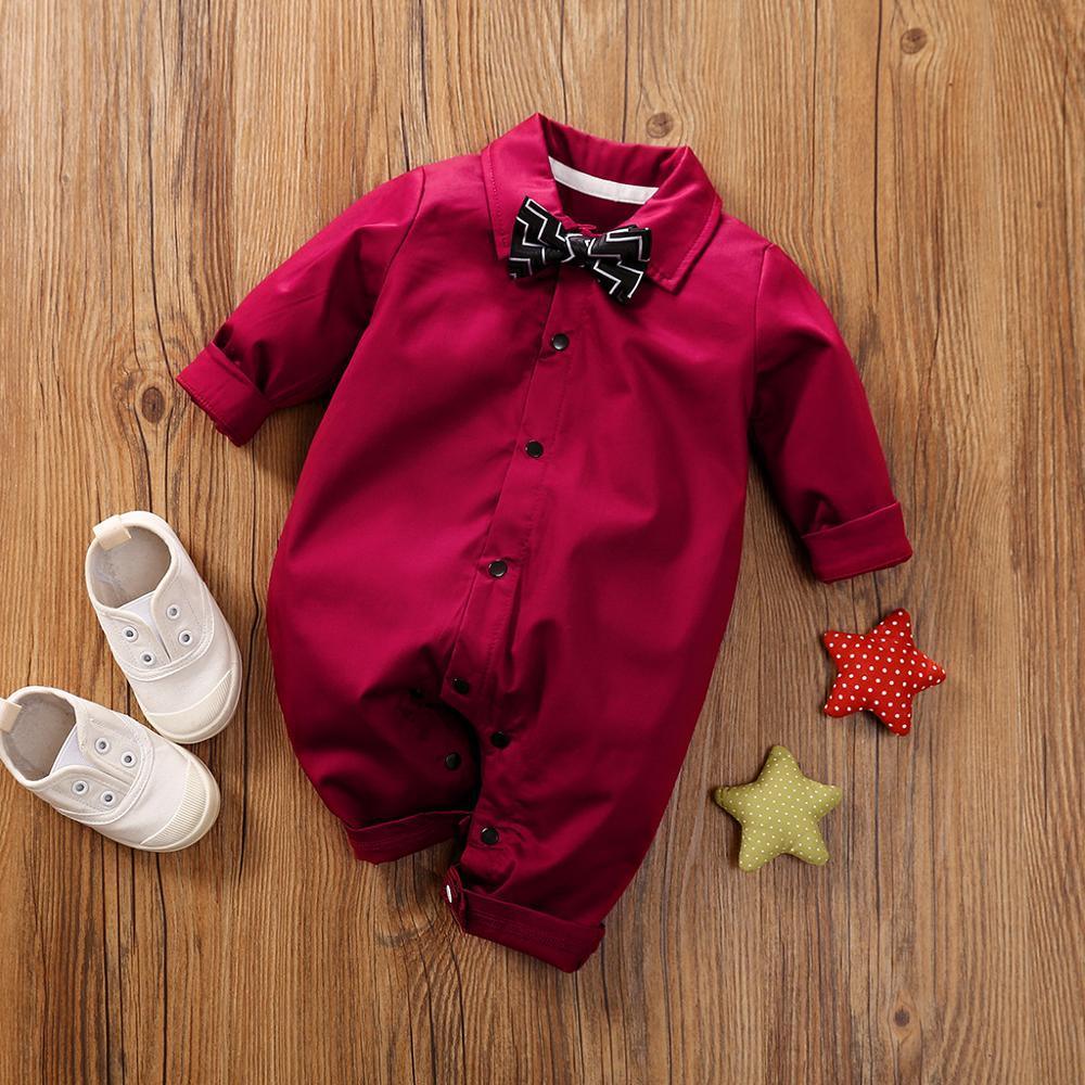 Luxury Modern Baby Boy Infant Rompers Baby Clothes Kids With Bow Modern Baby Costume Suit