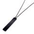 Fashion New Black Rectangle Pendant Necklace Trendy Simple Stainless Steel Chain Men Necklace Jewelry Gift