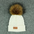 New Fashion Children Winter Hats Baby Kids Girl Solid Knitted Beanies Caps Hair thick ball And Modern Gloves