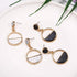 Modern Women's Earrings Color Metal Simple Charm Hollow Geometric Pendant For Winter Jewelry Lover Gift