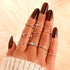 Trend Boho Vintage Gold Star Moon Rings Set For Women In Opal Crystal Ring Design Female Bohemian Jewelry  Style