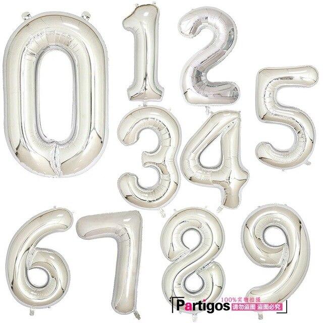 NEW Big Modern 32inch Luxury  Number Foil Helium Balloons For Birthday Party and Celebrations Modern Decoration