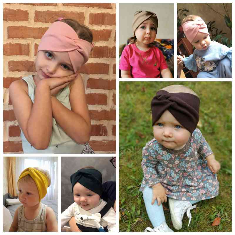 Modern Baby Girl Headband Autumn Winter Twist Knot Hair Band Knit Cotton Elastic Headbands Turban