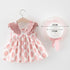 Modern Luxury Baby Girl Summer Party Clothing Cherry Dot Princess Dresses Bow Hat Outfits For Girls