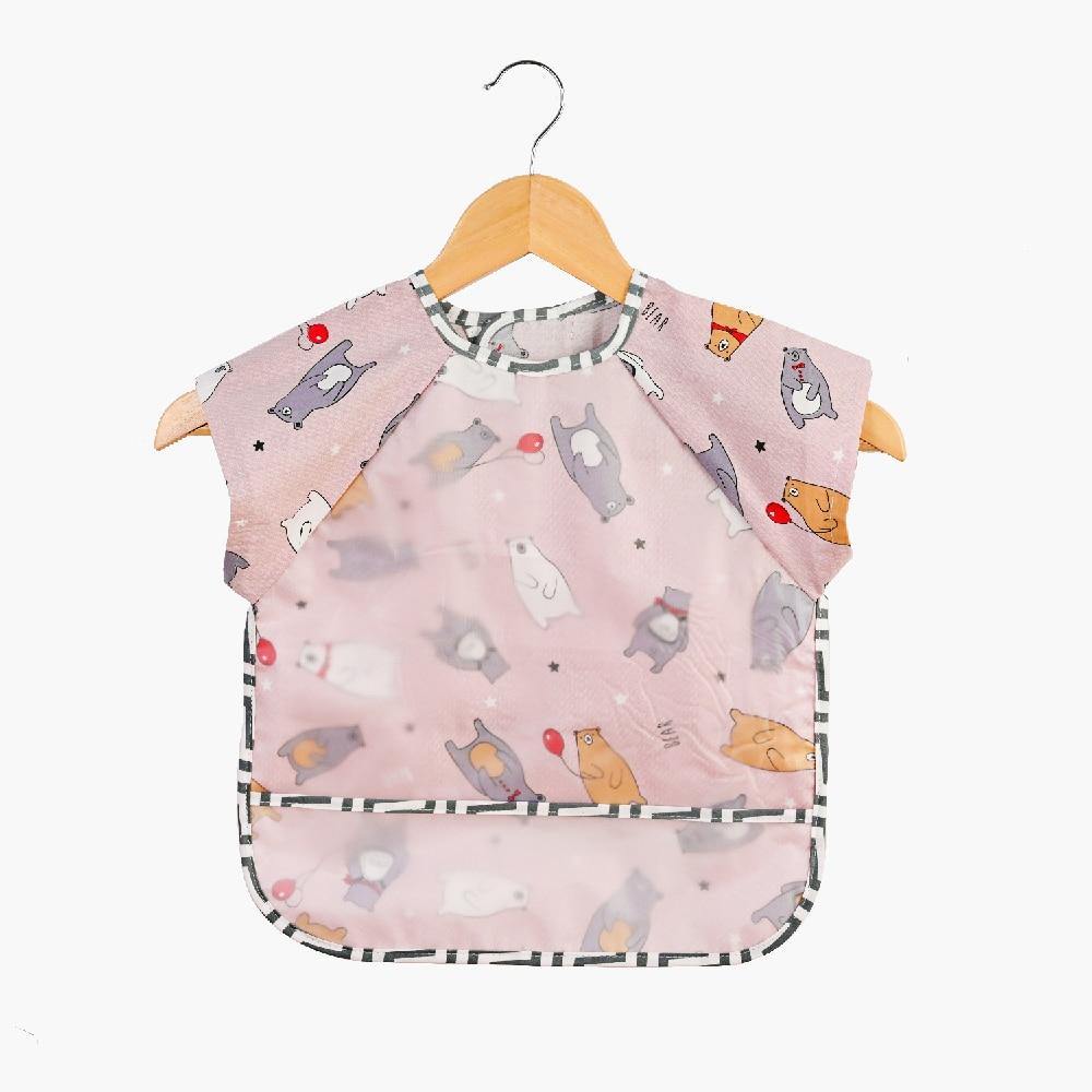 Baby Bibs Cotton Cartoon Children Accessories Short Sleeve Eco Friendly Waterproof Washable Clothing Bib for Kids