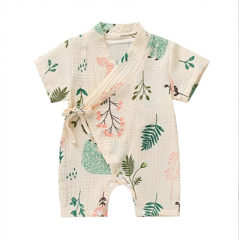 Summer Baby Girl/Boys Clothing Short-sleeved Rompers Jumpsuit Floral Print  Cute Soft Newborn Infant Baby Playwear For Girls and Boys Kids