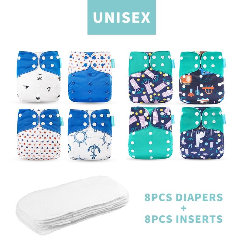 4PCS/SET Washable Eco-friendly Diaper Ecological Adjustable Nappy Reusable Cloth Diapers Set For Baby and Kids