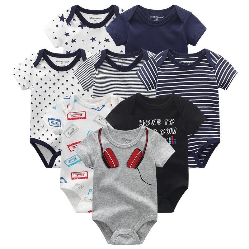 8PCS Set Modern Baby Rompers Cotton Overalls Newborn Clothes Jumpsuit Sumemr Baby set for Boys and Girls Kids